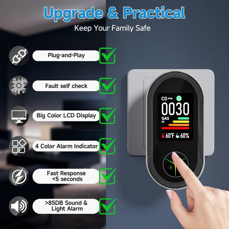 Detektor Kebocoran Gas CO, Det - Co Detector Plug ulasan dan harga